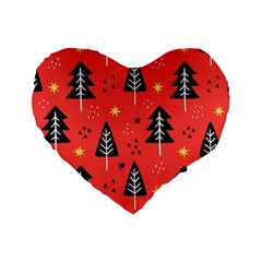 Christmas Christmas Tree Pattern Standard 16  Premium Heart Shape Cushions by Amaryn4rt