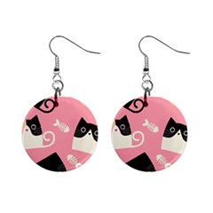 Cat Pattern Backgroundpet Mini Button Earrings by Amaryn4rt