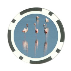 Flamingo Birds Plumage Sea Water Poker Chip Card Guard by artworkshop
