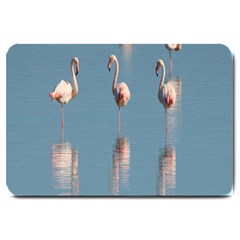 Flamingo Birds Plumage Sea Water Animal Exotic Large Doormat  by artworkshop