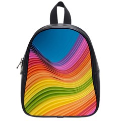  Rainbow Pattern Lines School Bag (small)