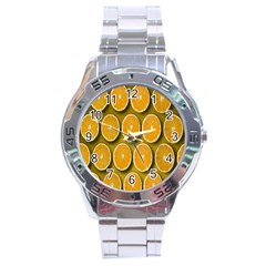 Orange Slices Cross Sections Pattern Stainless Steel Analogue Watch by artworkshop