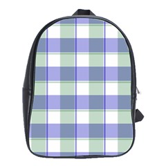 Blue And Green Plaids School Bag (large) by ConteMonfrey
