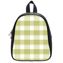 Green Tea - White And Green Plaids School Bag (small) by ConteMonfrey