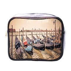 Black Several Boats - Colorful Italy  Mini Toiletries Bag (one Side) by ConteMonfrey