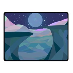 Landscapes Moon Stars Night Double Sided Fleece Blanket (small)  by Wegoenart