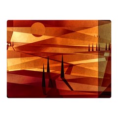 Illustration Golden Tuscany Brown Orange Double Sided Flano Blanket (mini)  by Wegoenart