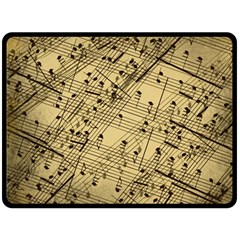 Vintage Background Music Nuts Sheet Music Double Sided Fleece Blanket (large)  by Wegoenart