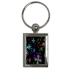 Snowflakes-star Calor Key Chain (rectangle) by nateshop