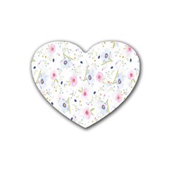 Background-flower Beatiful Rubber Coaster (heart) by nateshop