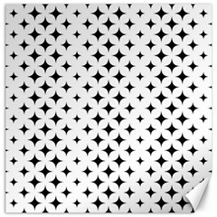 Pattern-whit Star Black Canvas 12  X 12  by nateshop