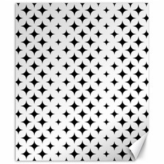 Pattern-whit Star Black Canvas 8  X 10  by nateshop