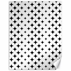 Pattern-whit Star Black Canvas 18  X 24  by nateshop