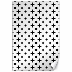 Pattern-whit Star Black Canvas 20  X 30  by nateshop