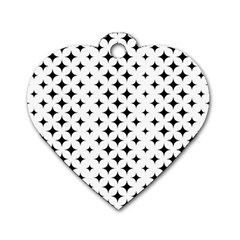 Pattern-whit Star Black Dog Tag Heart (one Side) by nateshop