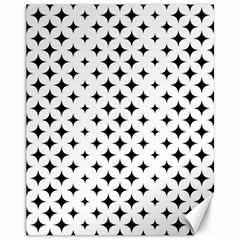 Pattern-whit Star Black Canvas 11  X 14  by nateshop