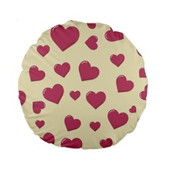 Valentine Flat Love Hearts Design Romantic Standard 15  Premium Round Cushions by Amaryn4rt