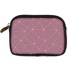 Triangle-line Pink Digital Camera Leather Case by nateshop