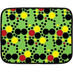 Pattern-polka Green Yelow Black Double Sided Fleece Blanket (mini)  by nateshop