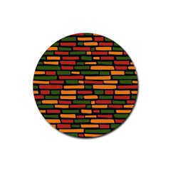 African Wall Of Bricks Rubber Coaster (round) by ConteMonfrey