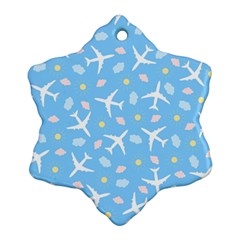 Plane Sky Background Pattern Ornament (snowflake) by danenraven