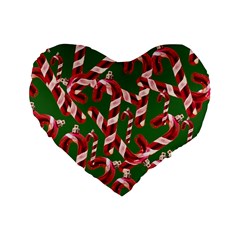 Christmas Wrapping Paper Abstract Standard 16  Premium Heart Shape Cushions by danenraven