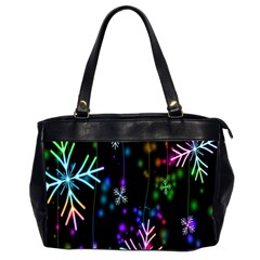 Snowflakes Lights Oversize Office Handbag (2 Sides) by artworkshop