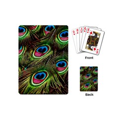 Peacock Feathers Color Plumage Playing Cards Single Design (mini) by Celenk
