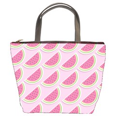 Pink Melon Wayermelon Pattern Food Fruit Melon Bucket Bag by Ravend