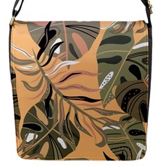 Leaves Monstera Picture Print Pattern Flap Closure Messenger Bag (s) by Ravend