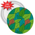 Leaves Pattern Autumn Background 3  Buttons (100 pack) 