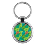 Leaves Pattern Autumn Background Key Chain (Round)