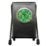 Leaves Pattern Autumn Background Pen Holder Desk Clock