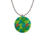 Leaves Pattern Autumn Background 1  Button Necklace