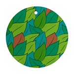 Leaves Pattern Autumn Background Round Ornament (Two Sides)