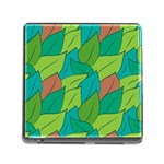 Leaves Pattern Autumn Background Memory Card Reader (Square 5 Slot)