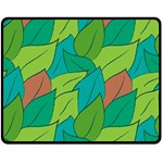 Leaves Pattern Autumn Background Double Sided Fleece Blanket (Medium) 