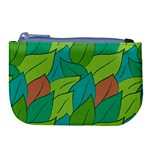 Leaves Pattern Autumn Background Large Coin Purse