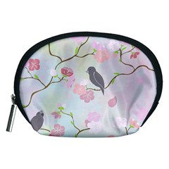 Bird Blossom Seamless Pattern Accessory Pouch (medium)