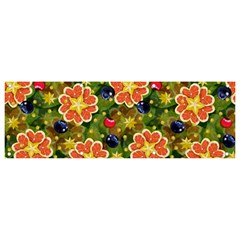 Fruits Star Blueberry Cherry Leaf Banner And Sign 9  X 3  by Ravend