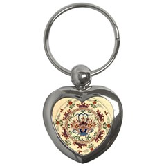 Vintage Antique Plate China Key Chain (heart)