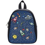 Illustration Cat Space Astronaut Rocket Maze School Bag (Small)