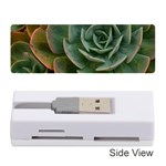 Green Orchid Plant Pattern Memory Card Reader (Stick) Front