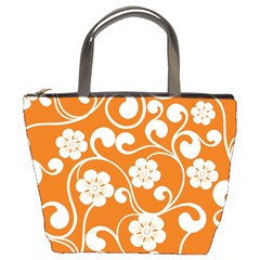 Orange Floral Walls  Bucket Bag by ConteMonfrey