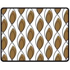 Brown Minimalist Leaves  Double Sided Fleece Blanket (medium)  by ConteMonfrey