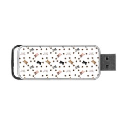 Illustration Cat Paw Background Pattern Cute Portable Usb Flash (one Side) by danenraven