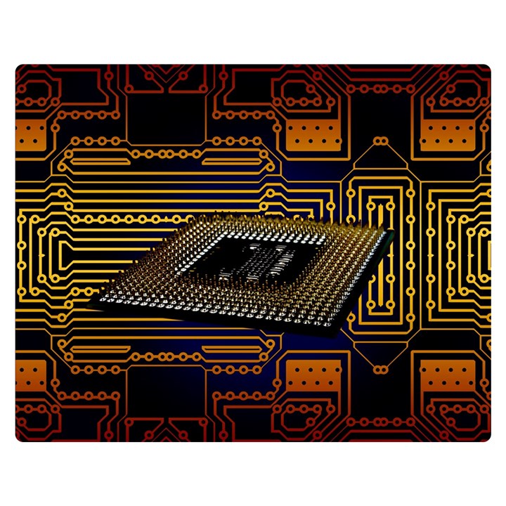 Processor-cpu-board-circuits Double Sided Flano Blanket (Medium) 