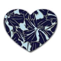 Floral Print Art Pattern Design Heart Mousepads by danenraven