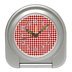 Red Pattern Seamless Texture Background Travel Alarm Clock by artworkshop