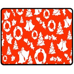 Orange  Card Christmas December Fleece Blanket (medium)  by artworkshop